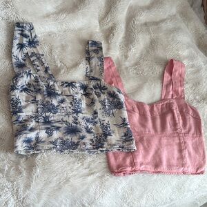 Hollister Blue and Pink Crop Tops